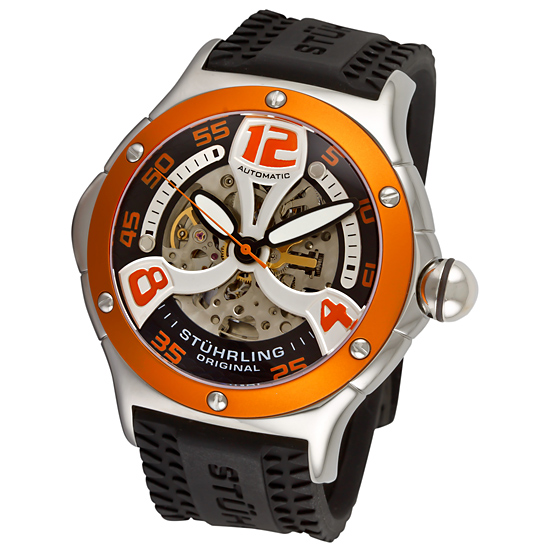 FrizeMedia - Stuhrling Original Mens Skeleton Automatic Rubber Strap Watch - Digital Marketing - Charles Friedo Frize - FrizeDynamics